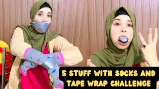 5 Stuff With Socks And Tape Wrap Challenge | Hand socks | #aqsaadil #awareness #challenge #beauty