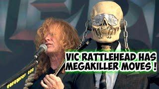 Megadeth Vic Rattlehead dancing salsa.  