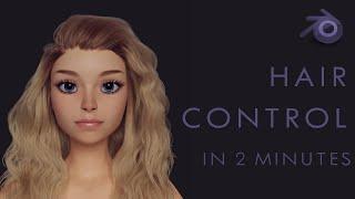 How to CONTROL HAIR in BLENDER 2.8 - 2 Minute Tutorial