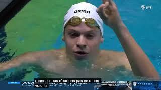 Léon Marchand : 131 -  Léon bats à nouveau le record du 400 yards 4 nages ! (3'31" 57)