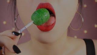 ASMR Tongue Painter Lollipop Eating Sounds