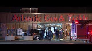 Vehicle smashed into the front of Bedford Heights gun store