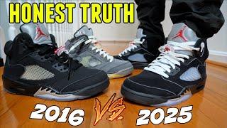 HONEST TRUTH !!! JORDAN 5 REIMAGINED SIZING & COMFY 2016 vs 2025 REIMAGINED BLACK METALLIC