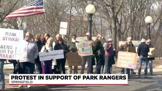 Protest held in support of park rangers at the Armory