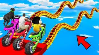 SHINCHAN AND FRANKLIN TRIED THE IMPOSSIBLE DUAL ZIGZAG TRACK PARKOUR CHALLENGE GTA 5