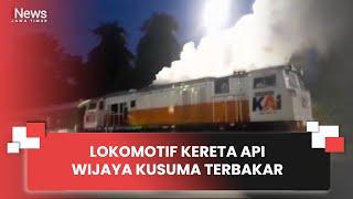 LOKOMOTIF KERETA API WIJAYA KUSUMA TERBAKAR