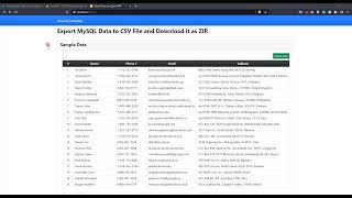 Export MySQL Data to CSV and Download It as a ZIP File in PHP DEMO