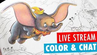 LIVE: Coloring Dumbo from Disney's Thomas Kinkade Coloring Book