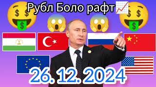 Курси Руси  дар Точикистон чанд аст? Курси РУБЛ барои имруз 26.12.2024