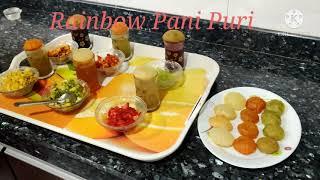 Rainbow Pani Puri: 6 different flavours of pani and 3 different colours of puri