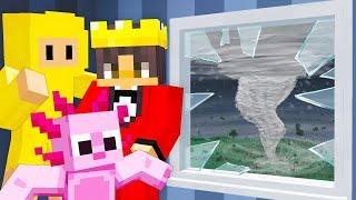 We Survived A TORNADO In Minecraft!