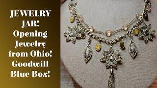 JEWELRY JAR! Opening Jewelry from Ohio! Goodwill Blue Box!