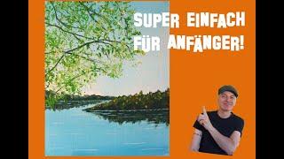 Zauberhafte Seenlandschaft malen | Tutorial | Acrylmalen | Anfänger