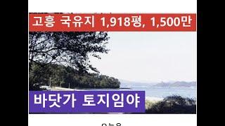 고흥 국유지 1,918평 1,500만 (바닷가 토지임야)