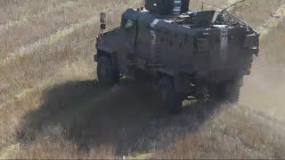 Kirpi Hitting a mine by a Ukrainian Kirpi armored vehicle