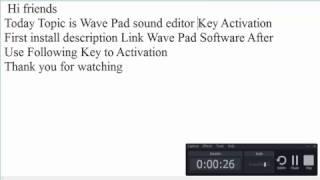 wavepad sound editor registration code v5.33