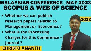 Christo Ananth - Malaysian Conference - May 2023 - #iferp  - Scopus & WOS - Genuine Review - English