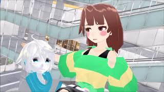 [mmd x undertale] just dropping in underswap sansxchara