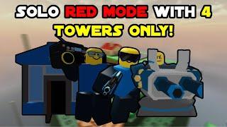 Solo Red Mode with ONLY 4 Towers! | Doomspire Defense