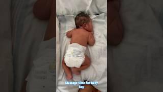 Massage time for newborn baby boy. #babyshorts #babymassage #newbornbaby