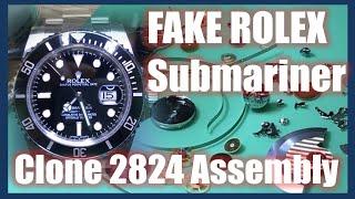 Fake ROLEX Submariner movement assembly (clone 2824 tutorial)