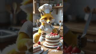  Adorable Fox Bakes a Perfect Chocolate Strawberry Cake! | Chef Fox’s Sweet Adventure 