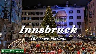 Innsbruck Old Town Christmas Markets at Night – Austria 4K