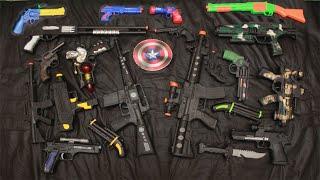 Collection 7 sniper Rifles and AK47 Guns Machine Gun Maxgun Cowboy Pistol Water Gun Nerf Gun Toy Gun