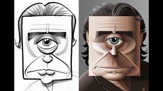 Ian McShane sketch caricature