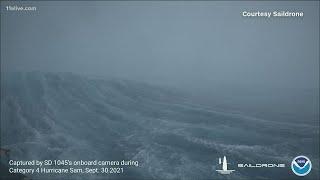 Sailing drone captures unbelievable video of ocean from inside a hurricane