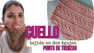 Cómo Tejer un Cuello de Invierno con Punto de Trenzas en Dos Agujas