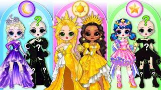 Moon Girl, Sun Girl & Star Girl In Fashion Contest! Who Will Be The Winner? DIY Paper Dolls Fashion