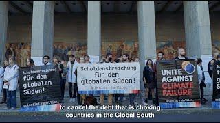 Scientist Rebellion and Debt for Climate take action at the German Ministry of Finance