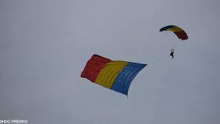 Drapel de 1 Decembrie 2023 in vant - Romanian & EU,NATO flags in wind on parachutes | BOBAS 2023