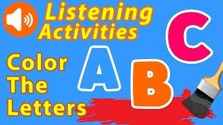 Color The Letters - Listening  Activities (ABC, Alphabet) | Captain English Songs