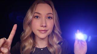 ASMR Bright Light Triggers *Click Sounds* Gentle Eye Tests & Instructions