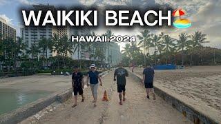 Waikiki Beach in Honolulu Hawaii 4k Walking Tour | HAWAII, Oahu