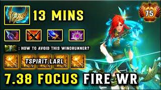 7.38 FOCUS FIRE MID By TSpirit.Larl Windranger With 13Mins Revenant's Brooch Item | DOTA 2