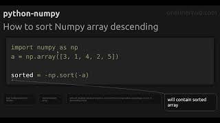 How to sort Numpy array descending