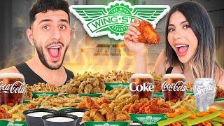 Eating the ENTIRE Wingstop Menu! 10,000 CALORIE MUKBANG