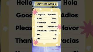 English- Spanish Translation #translation #English #spanish #learning #translator #language