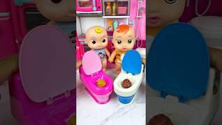 Boys and Cleaning Toilet Set Toys, Satisfying With Unboxing Miniature ASMR Videos