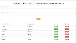 PHP Ajax Crud - Insert Update Delete with Stored Procedure 1