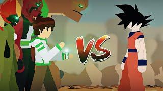 Ben 10 Vs Goku | Epic Showdown | Part 1 | Sticknodes Animation | SK Animations