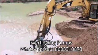 Everflowing excavator mounted sand dredge pump