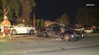 Crash takes out 8 vehicles on Reseda street | ABC7