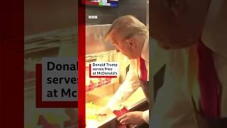 Donald Trump serves up McDonald’s fries. #Trump #DonaldTrump #BBCNews