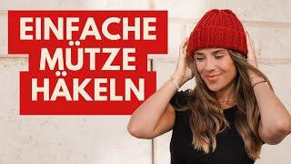 Mütze häkeln für Anfänger | Beanie ohne Abnahmen einfach gehäkelt