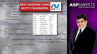 Populate GridView using Entity Framework in ASP.Net using C#