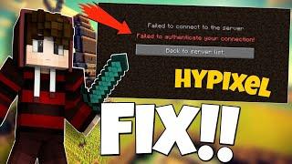 How To Fix Hypixel Failed To Authenticate Your Connection Minecraft